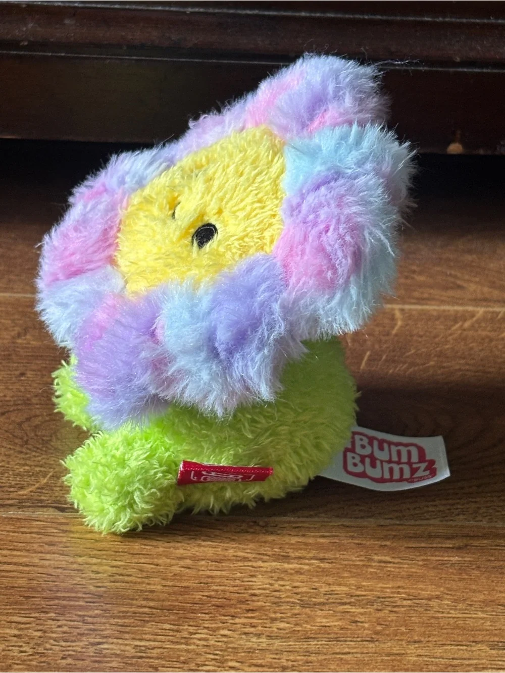 Bum Bumz Plush Rainbow Flower Plushie - Yellow Face, Pastel Petals